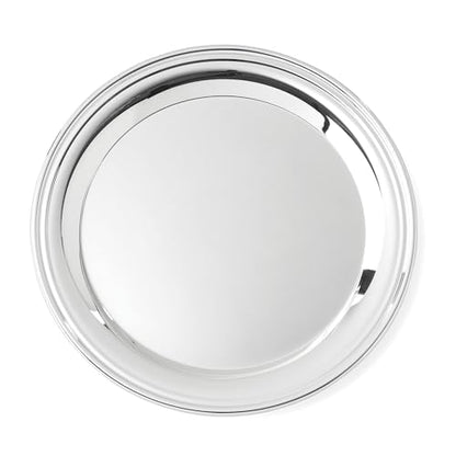 Reed & Barton Derby Silverplate Round Serving Tray, Coffee Table Decor | hand wash only | 12 inch diameter | jewelry dish, coffee table decor, food tray, gift for women, tray decor - style: Round Tray