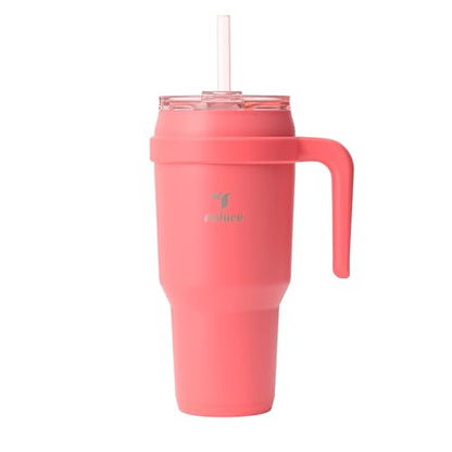 REDUCE 40 oz Stainless Steel Tumbler with Handle - Dual-Wall Vacuum Insulated Travel Mug, Sweat-Proof Lid & Reusable Straw - Keeps Drinks Cold for 24 Hrs, Fits Cupholders, Dishwasher Safe - Daiquiri - color: Daiquiri, size: 40 Ounces