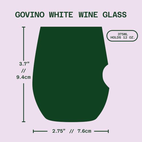 GOVINO Unbreakable Plastic Wine Glasses - Stemless Shatterproof Tritan Glassware, Fancy Cups That Look Like Glass, 12oz, Set of 4 - size: 4 COUNT