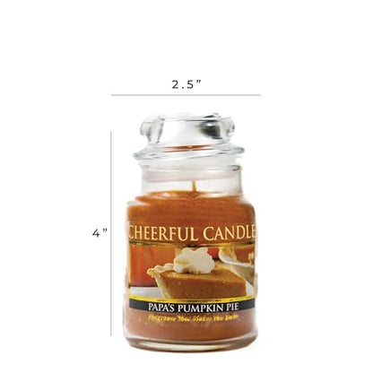 A Cheerful Giver - Papa's Pumpkin Pie Scented Glass Jar Candle (6 oz) with Lid & True to Life Fragrance Made in USA - size: 6oz