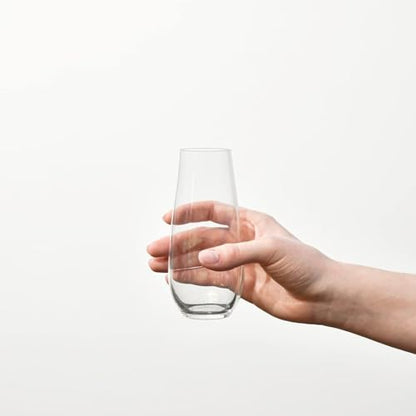 Krosno Champagne & Drink Glasses from the Harmony Collection | Set of 6 | 7.8 oz | Crystal Clear | For Home, Restaurant & Parties | Dishwasher Safe | Lead-Free Crystal Glass | Stemless Drinking Glasses, Drinking Glasses for Prosecco, Mocktails, Mimosa, Le