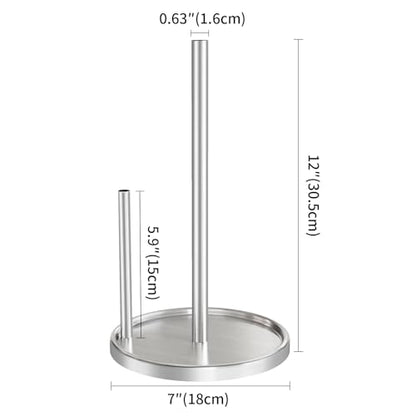 Jesginboo Paper Towel Holder Countertop, Silver Kitchen Paper Towels Holder, Paper Roll Holder with Weighted Base - color: Silver