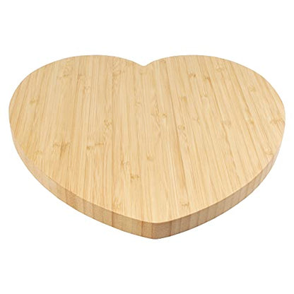 BambooMN Heart-Shaped Bamboo Serving and Cutting Board, 12" x 12" x 0.75" - 1 Piece - size: 12"L x 12"W