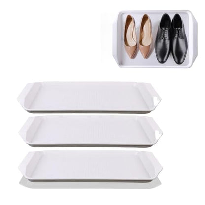 Shoe Tray 3 Pack Rubber Boot Tray Dog Bowl Tray for Garden, Bedroom, Entrance Area, Garage Boot Trays for Entryway,White - color: White