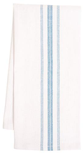 KAF Home Classic Farmhouse Stripe Kitchen Towels, Pure Cotton Dish Towels, Towel Dish Cloths for Cooking, Cleaning, and Dining, Set of 12, Teal - color: Teal