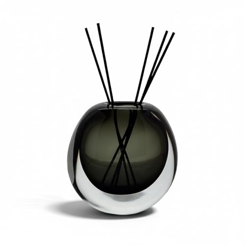 Smoke Glass Vase, DIY Empty Reed Diffuser Bottle for Essential Oils, 200mL, Aromatherapy, Modern Home Decor - color: Smoke