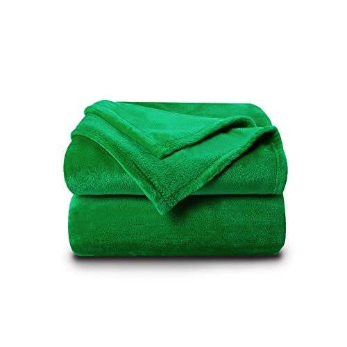 NANPIPER Fleece Blankets Super Soft Flannel Queen Size Blanket for Bed Luxury Cozy Microfiber Plush Fuzzy Blanket,Emerald Green - color: Emerald Green, size: Queen