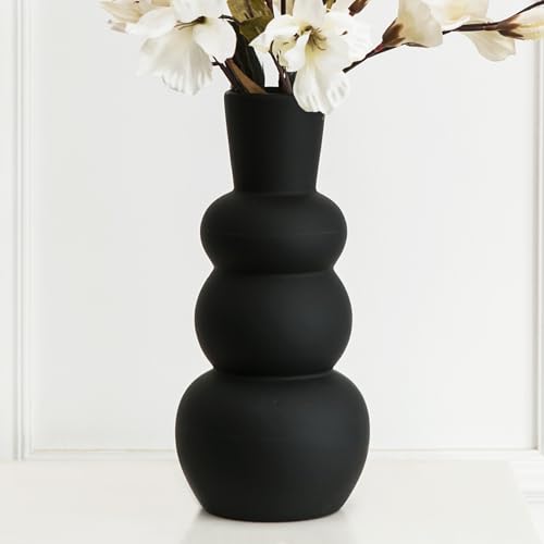 Black Ceramic Vase, Modern Matte Clay - color: F-black Tall Vase