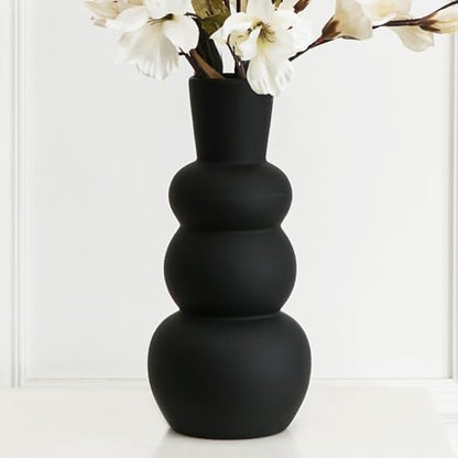 Black Ceramic Vase, Modern Matte Clay - color: F-black Tall Vase