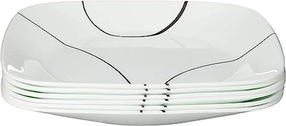 Corelle Vitrelle 6-Piece Salad Plate Set, Triple Layer Glass and Chip Resistant, Lightweight Square 8-1/2-Inch Plates Set, Simple Lines - size: 8.5" Lunch Plates