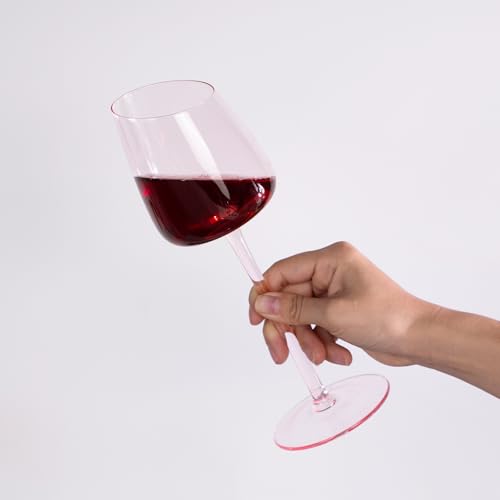 KAMMAK Crystal Red Wine Glasses Set of 2, 9.47 oz Stemmed Glasses, XH018 | Hand Blown, Bordeaux Wine Glasses, Thin Rim & Long Stem, Red & White, Daily Use, Wedding or Birthday Gift for Women - size: 8KPXH018