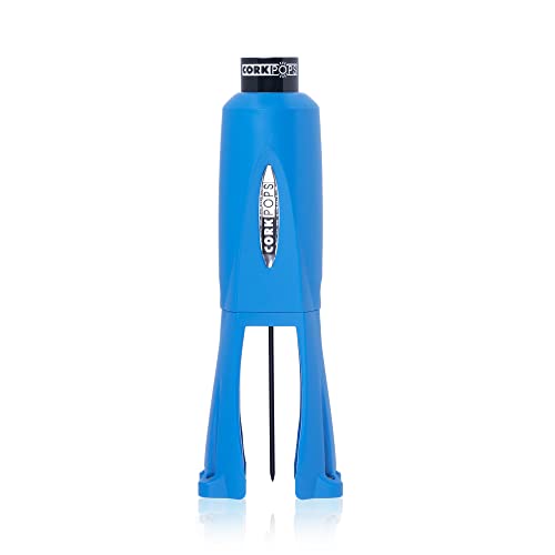 Cork Pops Legacy Wine Opener Built-in 4-Blade Foil Cutter Safe Cork Removal, Effortless Push Button Use, Needle Guard for Safety, Low-Pressure Cartridge Opens Up To 60 (Blue, With 1 Cartridge) - color: Blue, size: 1 Cartridge