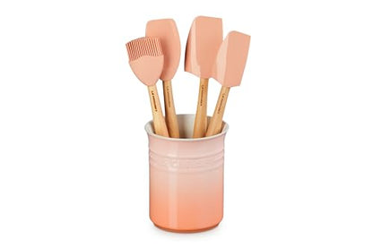 Le Creuset Stoneware & Silicone 5pc. Utensil Crock Set, Peche - color: Peche