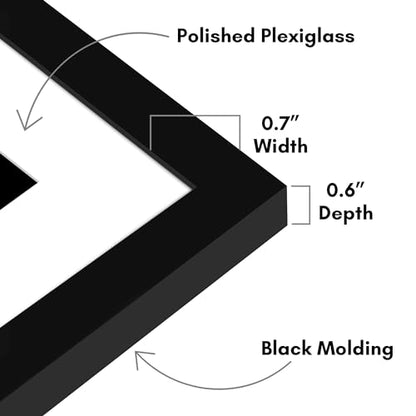 Americanflat 5x6 Picture Frame 2-Pack - Matted to 2x3 - Black | Slim Molding construction, Polished plexiglass front, wall or tabletop display with included easel, triangle hangers included - color: Black, size: 5x6