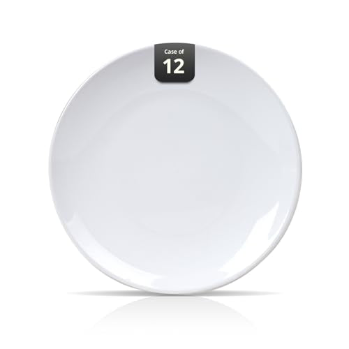 Restaurant Value, Stoneware Coupe Shape Plate 11.25", Bright White, Case of 12 - color: Bright White, size: Plate 11.25"