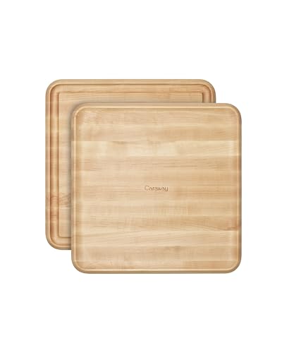 Caraway 12" Prep and Serve Butcher Block, Wood Cutting Board for Kitchen | Square Dual-Sided Chopping Block for Prep, Presentation, Serving, Maple - color: Maple, size: 12"L x 12"W