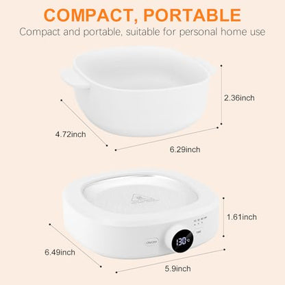 Digital Hair Removal Wax Warmer, Adjustable Temperature Waxing Machine for Women Hair Removal, Face, Bikini, Legs and Body, with Silicone Wax Pot Liner (White) - color: White
