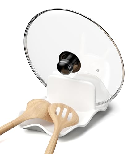 Spoon Rest for Stove Top, Spatula Rest & Kitchens Utensils Holde | Ceramic Pot Lid Holder, Large Spoon Rests for Kitchen Counter, Protects Stove Top and Countertops, Modern Kitchen Accessories