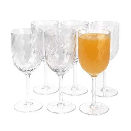Yalin Set of 6 Unbreakable 12 oz Acrylic Plastic Wine and Water Tumbler Stackable Goblets. (Clear, 15 oz) - color: Clear, size: 15 oz