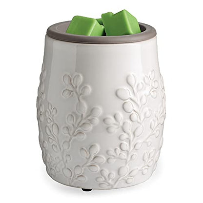 CANDLE WARMERS ETC. Wax Melt Fragrance Warmer for Scented Wax Melts, Cubes, Tarts with Silicone Dish Top|White Willow Farmhouse - style: White Willow Farmhouse