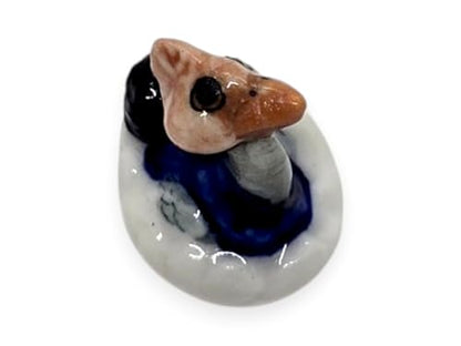 ChangThai Design ¾ Inch Cassowary Flightless Bird in Eggshell Ceramic Figurine for Terrarium Decoration Collectible Statue for Adult Collectors Handcrafted Porcelain Sculpture Home Room Tabletop Decor