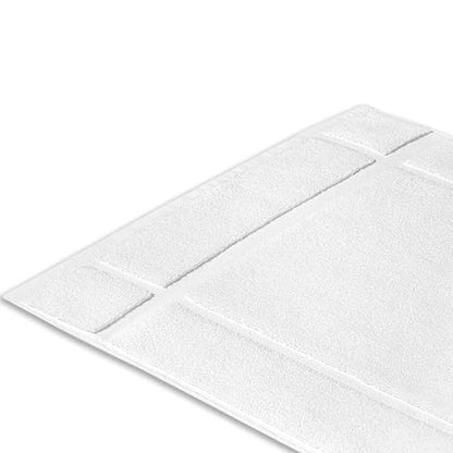 100% Cotton Bath Mat 24x17 Inches, 1350 GSM Thick Plush, Soft Absorbent, Oeko-Tex Certified, Durable Construction – White - color: White
