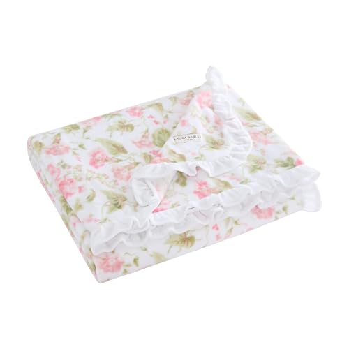 Laura Ashley - Plush Throw Blanket, 50x70, Soft and Warm with a Lightweight Feel, Floral Design, Morning Gloria Pink - color: Morning Gloria Pink