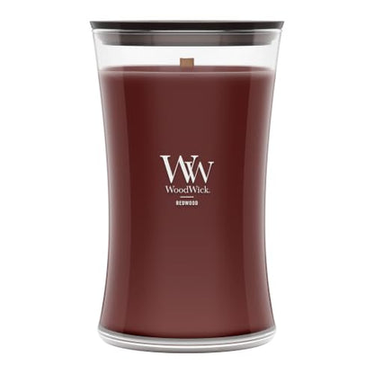 WoodWick Redwood Holiday Candle Gifts for Women and Men, 21.5 oz Large Hourglass Candle with Crackling Wick - color: Redwood, size: 21.5oz