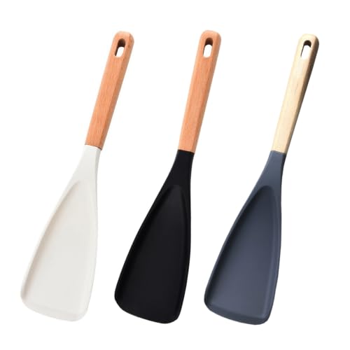 Cooking Spoon Spatula for Nonstick Cookware, 3-Piece Set | Multifunction Spoonula for Baking, Cooking, Serving, Mixing, Stirring, Scoop, Scrape - One-Piece Formed, Dishwasher Safe