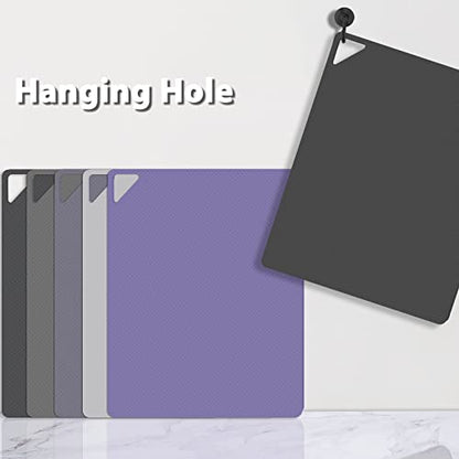 WK Flexible Plastic Cutting Boards for Kitchen, Cutting Board Mats Set of 5, Nonslip Cutting Board for Meat, Thin Cutting Sheets with Hole, Dishwasher Safe, BPA Free, 14.5x11.5" - color: Multi Grey - Large - 5