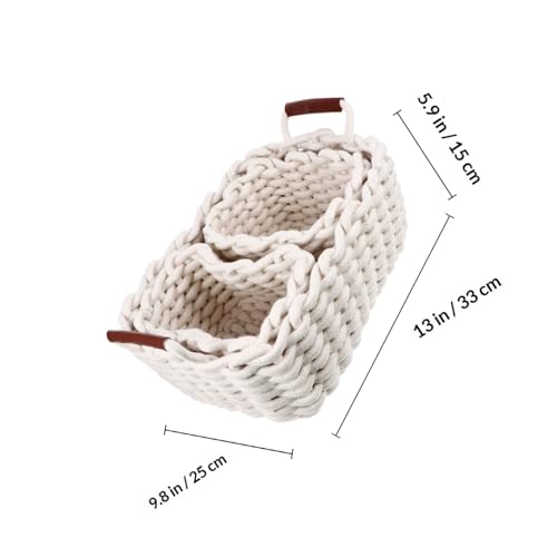 Ciieeo 3pcs Nesting Baskets Set Versatile Gift Baskets for Storage Modern Design Cotton Rope Storage Boxes for Organizing Keys Snacks and More White