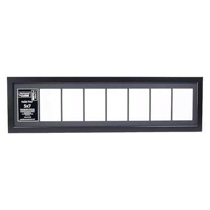 Creative Letter Art - 8 Opening 5x7 Black Picture Frame with 10x40-inch Black Mat Collage including Full Strength Glass, Alphabet Photography - color: 8 opening, size: Black w/ Black