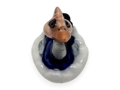 ChangThai Design ¾ Inch Cassowary Flightless Bird in Eggshell Ceramic Figurine for Terrarium Decoration Collectible Statue for Adult Collectors Handcrafted Porcelain Sculpture Home Room Tabletop Decor