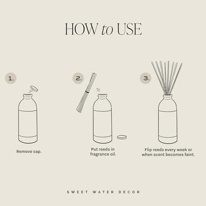 Sweet Water Decor Wildflowers and Salt Reed Diffuser Set - Lemon, Rosemary, and Leafy Green Scented Diffusers - Scent Diffusers for Home, Long Lasting Fragrance, Made in the USA - style: Wildflowers and Salt
