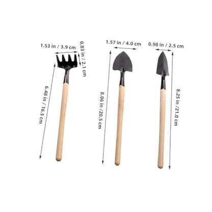 Homoyoyo 6 Sets Mini Garden Tools Kit – 18pcs Small Metal Hand Tools for Indoor Gardening, Flower Planting, Soil Digging, Transplanting, and Succulent Care