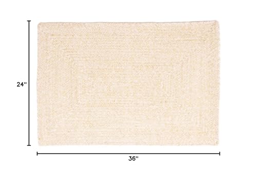 Super Area Rugs Farmhouse Braided Rug Cotton Kitchen Reversible Carpet, Yellow & White, 2' X 3' Rectangle - color: Yellow & White, size: 2' x 3' (Rectangular)
