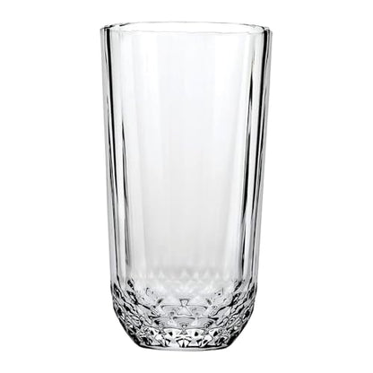 Highball Drinking Glasses Set of 6, 12 oz Crystal-Cut Water Glasses, Tall Clear Tumblers for Cocktails, Mixed Drinks – Elegant Durable Glassware, Dishwasher-Safe Premium Drink Cups for Home&Kitchen