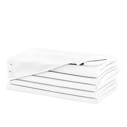 Cloth Napkins Set of 6, 18 x 18 Inch, Washable White Dinner Napkins with Hemmed Edges for Restaurant, Wedding and Holiday - color: White, size: 18" x 18" (Set of 6)
