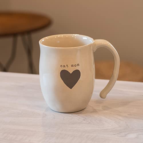 DEMDACO Warm Heart Collection Dad Heart Mug, Stoneware, Gray, 16 oz | Meaningful Coffee Mug for Cherished Relationship Reminders, Curved Handle, Comfy Grip, Hand-Thrown, Microwave-Safe - style: Dad
