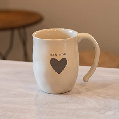 DEMDACO Warm Heart Collection Dad Heart Mug, Stoneware, Gray, 16 oz | Meaningful Coffee Mug for Cherished Relationship Reminders, Curved Handle, Comfy Grip, Hand-Thrown, Microwave-Safe - style: Dad