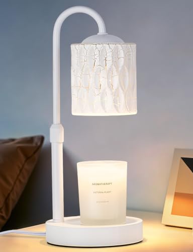 Dimmable Candle Warmer Lamp with Timer, Height Adjustable Electric Candle Wax Warmer, Birthday Gifts for Women Mom, House Warming Gifts New Home Decor, Solid Wood Base, Miracle White - color: Miracle White