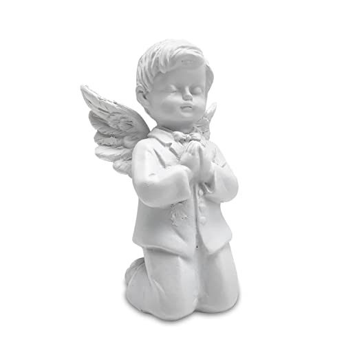 Asng Cherubs Angels Resin Garden Statue Figurine, Adorable Angel Sculpture Memorial Statue, Indoor Outdoor Home Garden Decoration (Praying Cherub-boy) - size: Praying Cherub-boy