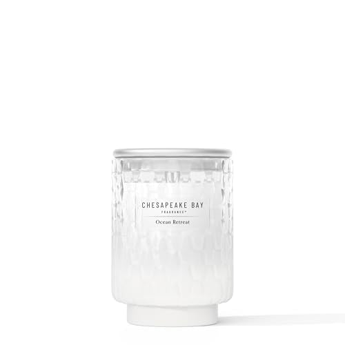 Chesapeake Bay, 8oz Ocean Retreat Scented Candle, Mood Evoking Fragrance, Textured Sea Glass-Inspired Jar, Premium Soy Blend Wax with Essential Oils, Coastal Fragrance for Home Décor or Gifting - color: Ocean Retreat, size: 8oz