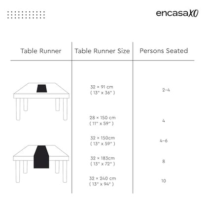 Encasa XO Table Runner 2 Seater, Soft Chenille 13"x36" | Mustard, Woven Rib Texture | Machine Washable | Colorfast & Shrink Resistant | Durable Polyester Yarns - color: Mustard, size: 13x36 in