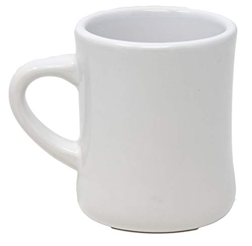 Funny Guy Mugs Classic Retro Diner Coffee Mug - Heavy Duty 10 Oz Stoneware Cup with Easy Grip Handle - Ideal for Hot and Cold Beverages (White, 10 Ounce) - color: White