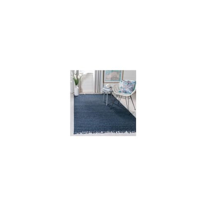 SAFAVIEH Natural Fiber Collection Accent Rug - 2' x 3', Navy, Handmade Boho Fringe Woven Jute, Ideal for High Traffic Areas in Entryway, Living Room, Bedroom (NF368N) - color: Navy, size: 2' x 3' (Rectangular)