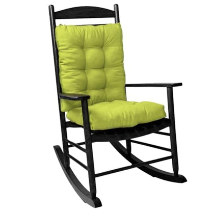 Rocking Chair Cushion, Set of Seat & Back Cushion with Ties for Indoor Rocker (Fruit Green) - color: Fruit Green