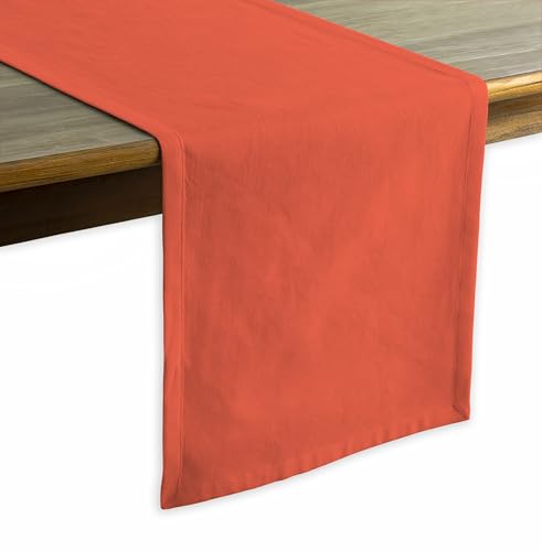 Calicot Table Runner 100% Cotton Table Runners 72 inches Long (14" x 72") | Washable Reusable Table Runner for Home Farmhouse Kitchen Dining Party Wedding Hotel Decorations - Orange - color: Orange, size: 14" x 72"