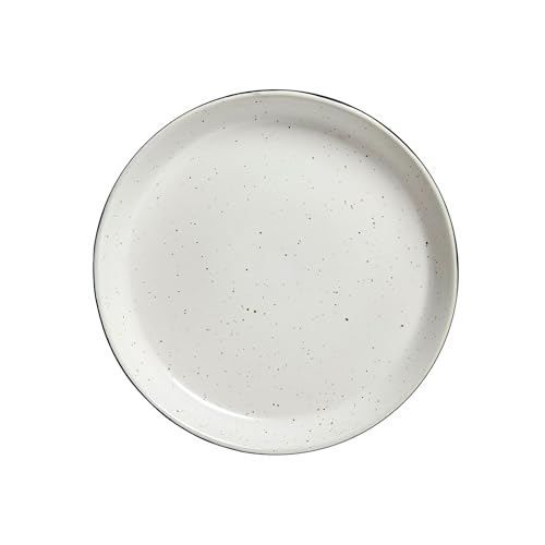 Sango 12-Piece Stoneware Dinnerware Set for 4, Modern White & Black Plates and Bowls Sets with Speckled Glaze, Durable Kitchen Ceramic Dish Set, Microwave & Dishwasher Safe Everyday Dishes, Stockholm - color: Black/White, size: 12-Piece Set