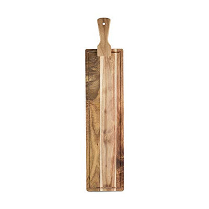 Twine Rustic Farmhouse Tapas Board Serveware, Acacia Wood Plank, Cheese Tray with Handle Brown - style: Tapas Cheese Board